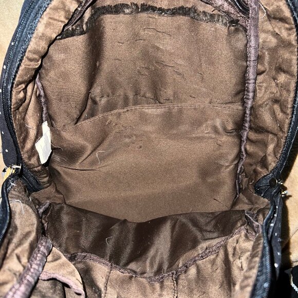 Black White polka dot Aztec geometric abstract zip‎ travel bag backpack B01 - Picture 7 of 8